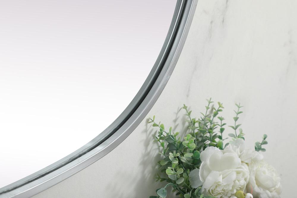 Elegant Furniture & Lighting - Brynn Metal Frame Oval Mirror 27x36 Inch in Silver - MR2B2736SIL veiw 7