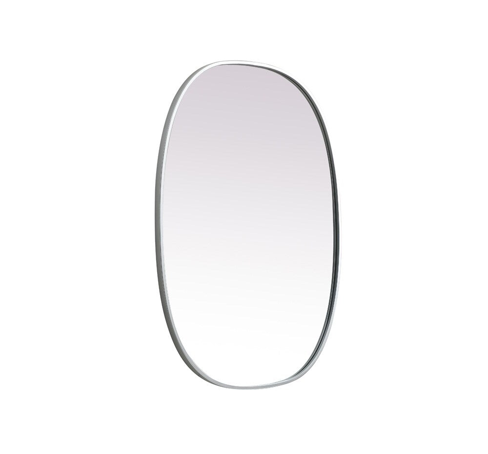Elegant Furniture & Lighting - Brynn Metal Frame Oval Mirror 27x36 Inch in Silver - MR2B2736SIL veiw 8