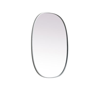 Elegant Furniture & Lighting - Brynn Metal Frame Oval Mirror 27x36 Inch in Silver - MR2B2736SIL veiw 8