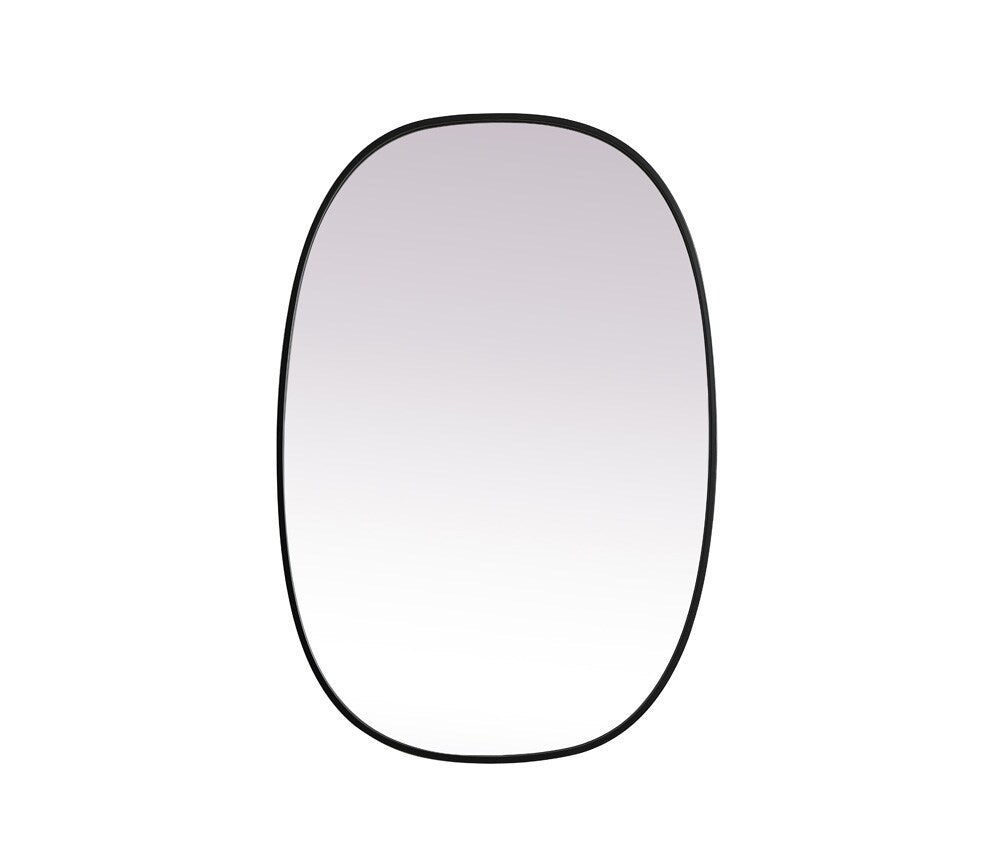 Elegant Furniture & Lighting - Brynn Metal Frame Oval Mirror 27x40 Inch in Black - MR2B2740BLK veiw 1