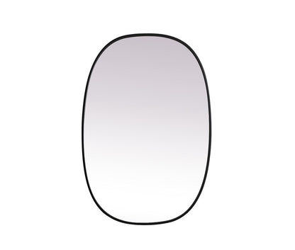 Elegant Furniture & Lighting - Brynn Metal Frame Oval Mirror 27x40 Inch in Black - MR2B2740BLK veiw 1