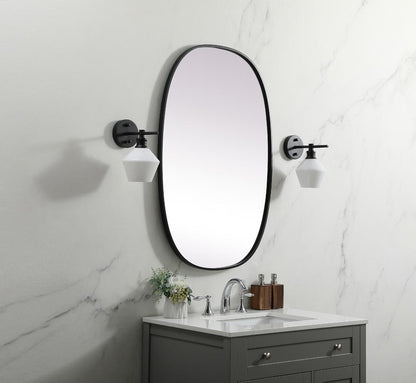 Elegant Furniture & Lighting - Brynn Metal Frame Oval Mirror 27x40 Inch in Black - MR2B2740BLK veiw 3