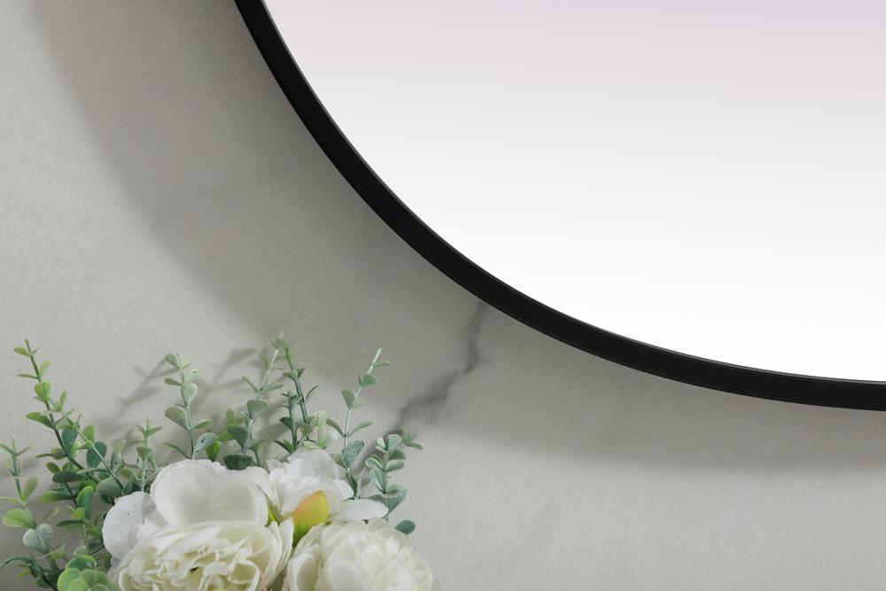 Elegant Furniture & Lighting - Brynn Metal Frame Oval Mirror 27x40 Inch in Black - MR2B2740BLK veiw 6