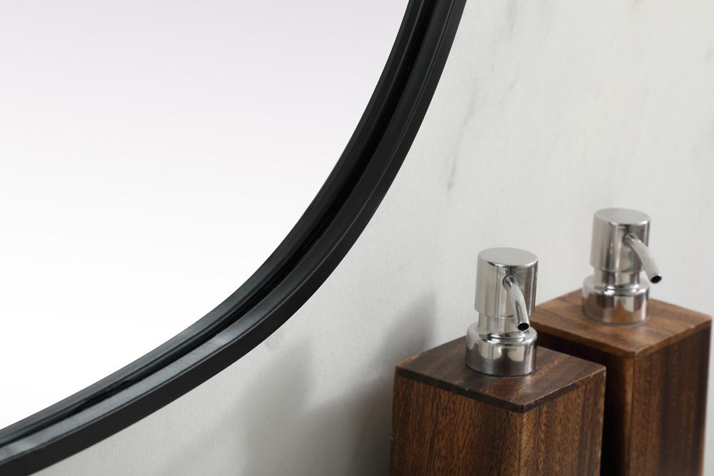 Elegant Furniture & Lighting - Brynn Metal Frame Oval Mirror 27x40 Inch in Black - MR2B2740BLK veiw 7