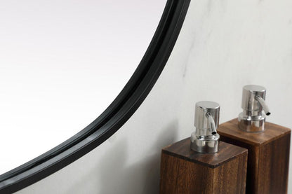 Elegant Furniture & Lighting - Brynn Metal Frame Oval Mirror 27x40 Inch in Black - MR2B2740BLK veiw 7