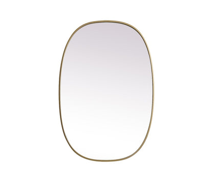 Elegant Furniture & Lighting - Brynn Metal Frame Oval Mirror 27x40 Inch in Brass - MR2B2740BRS veiw 1