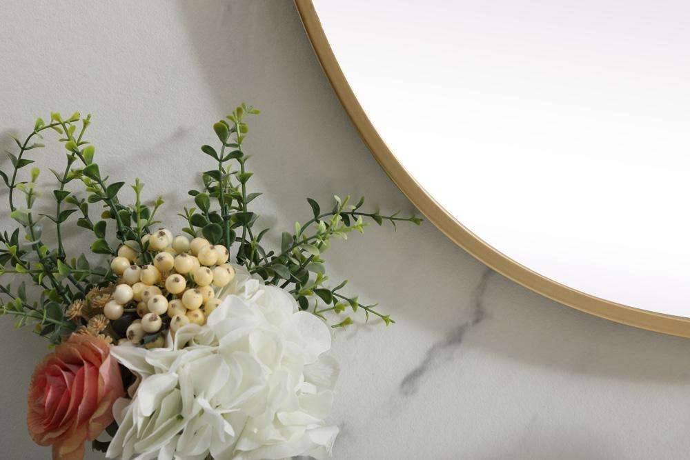 Elegant Furniture & Lighting - Brynn Metal Frame Oval Mirror 27x40 Inch in Brass - MR2B2740BRS veiw 6