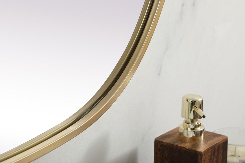 Elegant Furniture & Lighting - Brynn Metal Frame Oval Mirror 27x40 Inch in Brass - MR2B2740BRS veiw 7