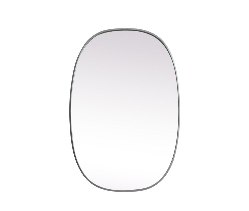 Elegant Furniture & Lighting - Brynn Metal Frame Oval Mirror 27x40 Inch in Silver - MR2B2740SIL veiw 1