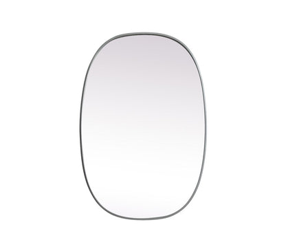 Elegant Furniture & Lighting - Brynn Metal Frame Oval Mirror 27x40 Inch in Silver - MR2B2740SIL veiw 1