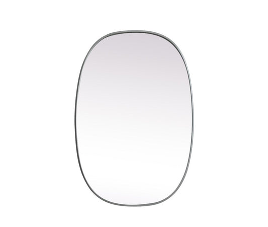 Elegant Furniture & Lighting - Brynn Metal Frame Oval Mirror 27x40 Inch in Silver - MR2B2740SIL veiw 1