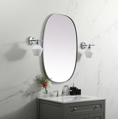 Elegant Furniture & Lighting - Brynn Metal Frame Oval Mirror 27x40 Inch in Silver - MR2B2740SIL veiw 3