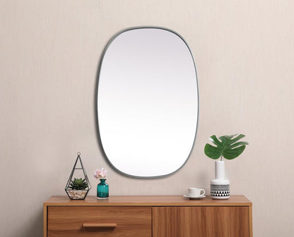 Elegant Furniture & Lighting - Brynn Metal Frame Oval Mirror 27x40 Inch in Silver - MR2B2740SIL veiw 4