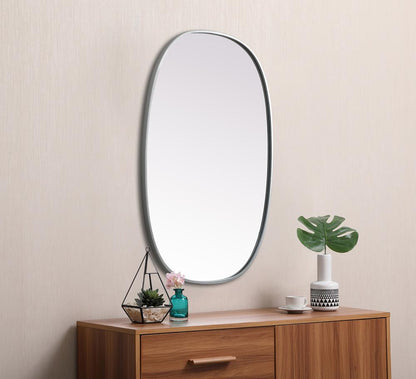 Elegant Furniture & Lighting - Brynn Metal Frame Oval Mirror 27x40 Inch in Silver - MR2B2740SIL veiw 5