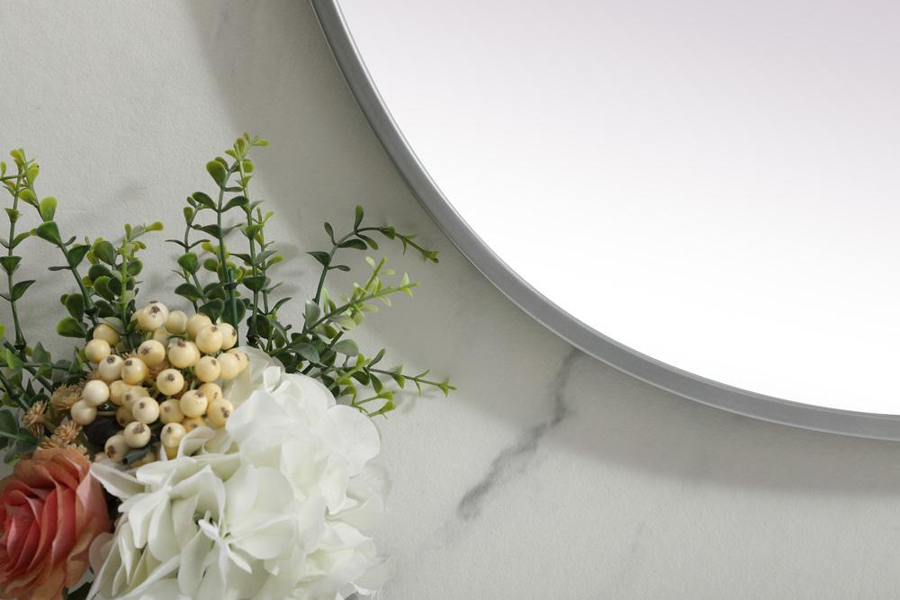 Elegant Furniture & Lighting - Brynn Metal Frame Oval Mirror 27x40 Inch in Silver - MR2B2740SIL veiw 6