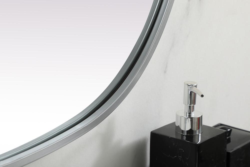 Elegant Furniture & Lighting - Brynn Metal Frame Oval Mirror 27x40 Inch in Silver - MR2B2740SIL veiw 7
