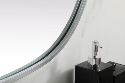 Elegant Furniture & Lighting - Brynn Metal Frame Oval Mirror 27x40 Inch in Silver - MR2B2740SIL veiw 7