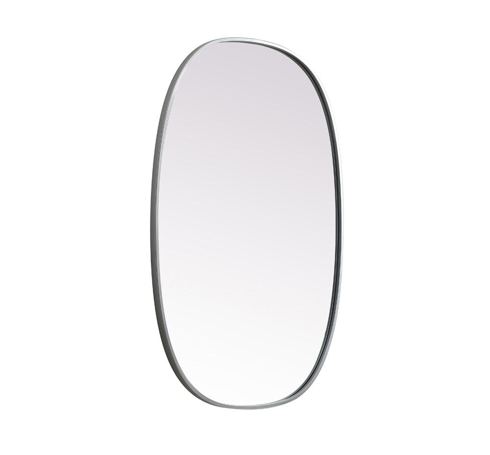 Elegant Furniture & Lighting - Brynn Metal Frame Oval Mirror 27x40 Inch in Silver - MR2B2740SIL veiw 8