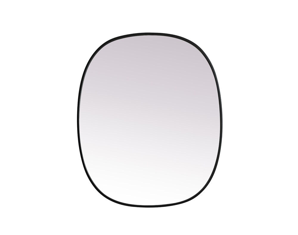 Elegant Furniture & Lighting - Brynn Metal Frame Oval Mirror 30x36 Inch in Black - MR2B3036BLK veiw 1