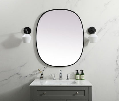 Elegant Furniture & Lighting - Brynn Metal Frame Oval Mirror 30x36 Inch in Black - MR2B3036BLK veiw 2