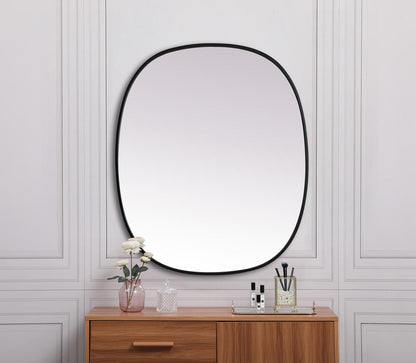 Elegant Furniture & Lighting - Brynn Metal Frame Oval Mirror 30x36 Inch in Black - MR2B3036BLK veiw 4