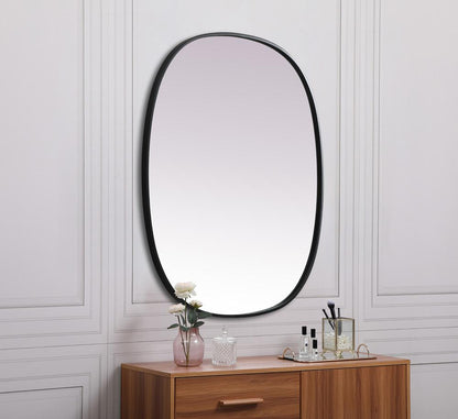 Elegant Furniture & Lighting - Brynn Metal Frame Oval Mirror 30x36 Inch in Black - MR2B3036BLK veiw 5