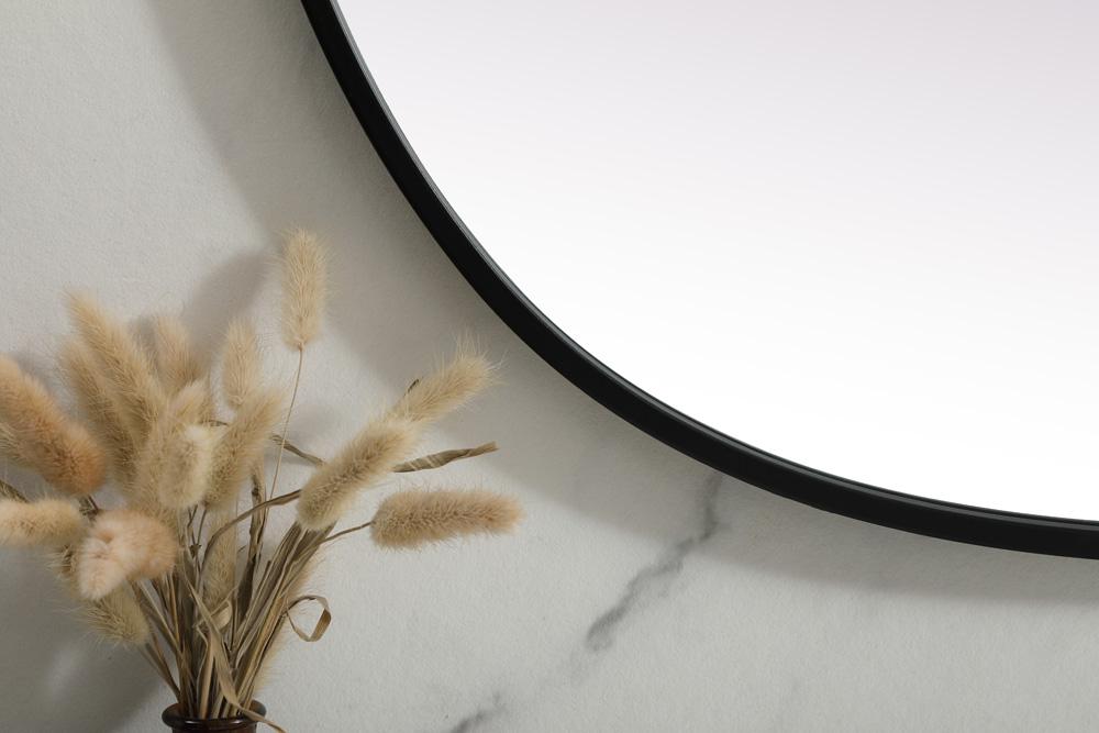 Elegant Furniture & Lighting - Brynn Metal Frame Oval Mirror 30x36 Inch in Black - MR2B3036BLK veiw 6