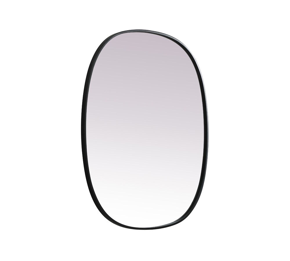 Elegant Furniture & Lighting - Brynn Metal Frame Oval Mirror 30x36 Inch in Black - MR2B3036BLK veiw 8