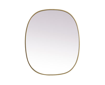 Elegant Furniture & Lighting - Brynn Metal Frame Oval Mirror 30x36 Inch in Brass - MR2B3036BRS veiw 1