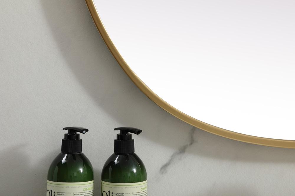 Elegant Furniture & Lighting - Brynn Metal Frame Oval Mirror 30x36 Inch in Brass - MR2B3036BRS veiw 6