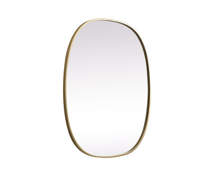 Elegant Furniture & Lighting - Brynn Metal Frame Oval Mirror 30x36 Inch in Brass - MR2B3036BRS veiw 8