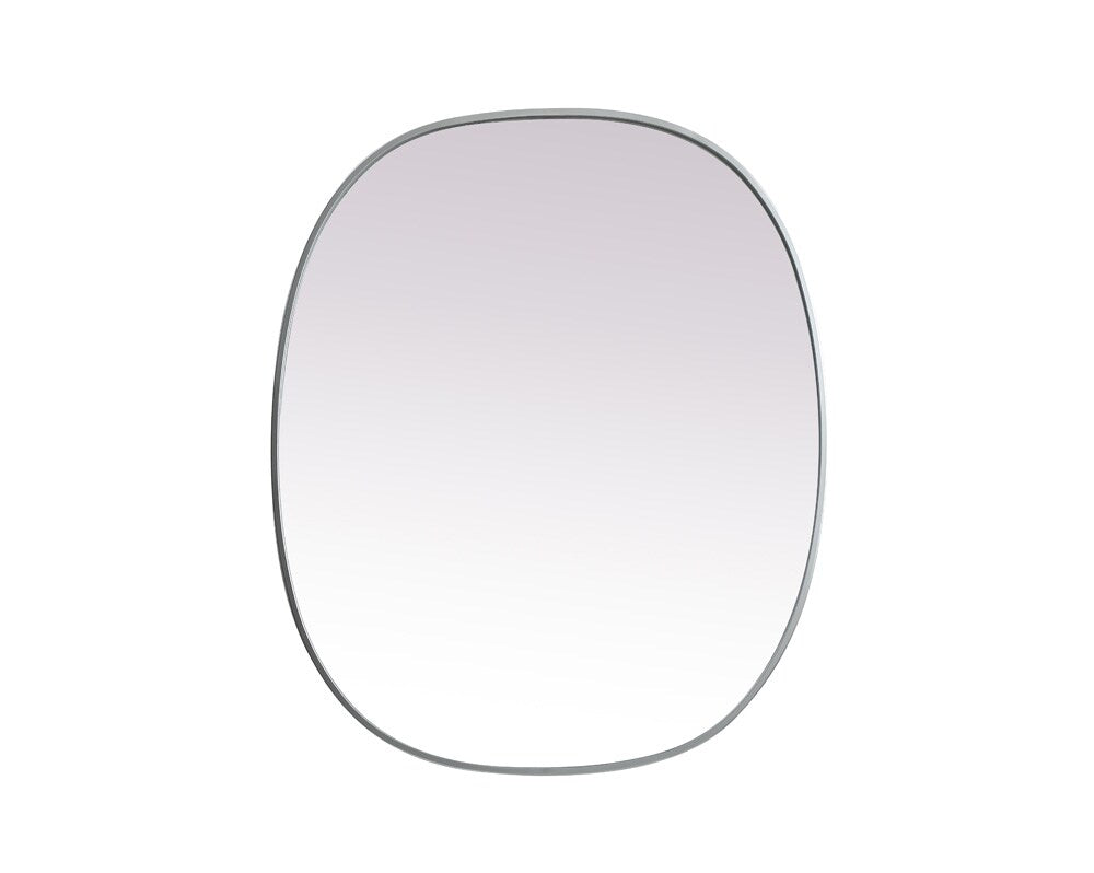 Elegant Furniture & Lighting - Brynn Metal Frame Oval Mirror 30x36 Inch in Silver - MR2B3036SIL veiw 1