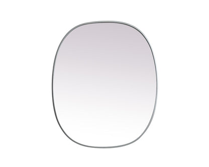 Elegant Furniture & Lighting - Brynn Metal Frame Oval Mirror 30x36 Inch in Silver - MR2B3036SIL veiw 1