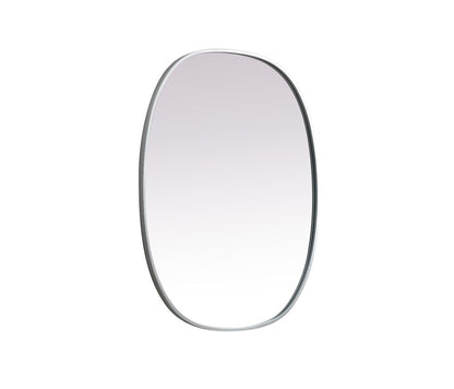 Elegant Furniture & Lighting - Brynn Metal Frame Oval Mirror 30x36 Inch in Silver - MR2B3036SIL veiw 8