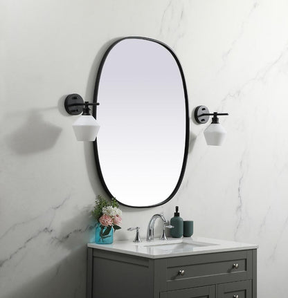 Elegant Furniture & Lighting - Brynn Metal Frame Oval Mirror 30x40 Inch in Black - MR2B3040BLK veiw 3