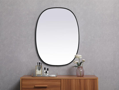 Elegant Furniture & Lighting - Brynn Metal Frame Oval Mirror 30x40 Inch in Black - MR2B3040BLK veiw 4