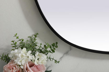 Elegant Furniture & Lighting - Brynn Metal Frame Oval Mirror 30x40 Inch in Black - MR2B3040BLK veiw 6
