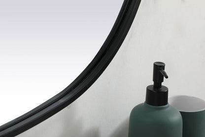 Elegant Furniture & Lighting - Brynn Metal Frame Oval Mirror 30x40 Inch in Black - MR2B3040BLK veiw 7