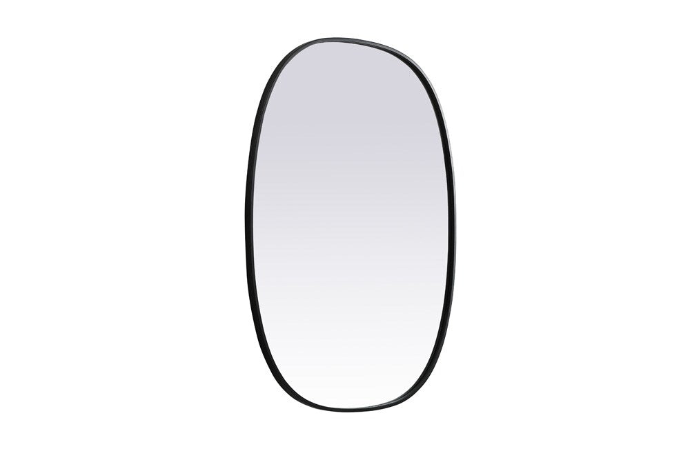 Elegant Furniture & Lighting - Brynn Metal Frame Oval Mirror 30x40 Inch in Black - MR2B3040BLK veiw 8