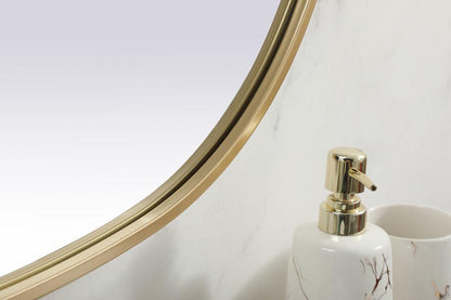 Elegant Furniture & Lighting - Brynn Metal Frame Oval Mirror 30x40 Inch in Brass - MR2B3040BRS veiw 7