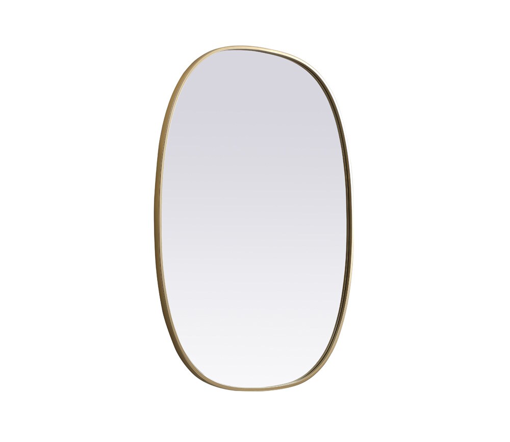 Elegant Furniture & Lighting - Brynn Metal Frame Oval Mirror 30x40 Inch in Brass - MR2B3040BRS veiw 8