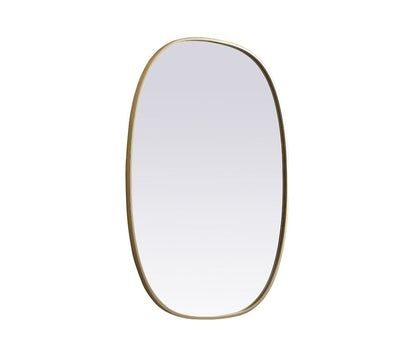 Elegant Furniture & Lighting - Brynn Metal Frame Oval Mirror 30x40 Inch in Brass - MR2B3040BRS veiw 8