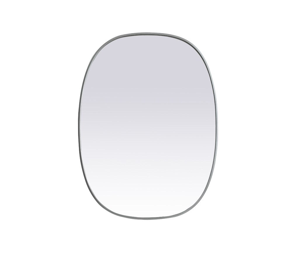 Elegant Furniture & Lighting - Brynn Metal Frame Oval Mirror 30x40 Inch in Silver - MR2B3040SIL veiw 1