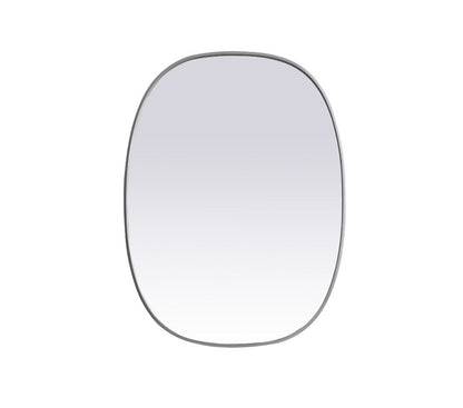 Elegant Furniture & Lighting - Brynn Metal Frame Oval Mirror 30x40 Inch in Silver - MR2B3040SIL veiw 1