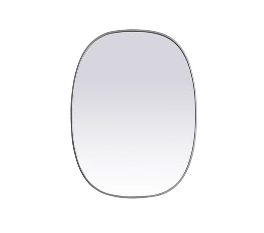 Elegant Furniture & Lighting - Brynn Metal Frame Oval Mirror 30x40 Inch in Silver - MR2B3040SIL veiw 1