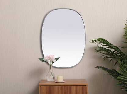 Elegant Furniture & Lighting - Brynn Metal Frame Oval Mirror 30x40 Inch in Silver - MR2B3040SIL veiw 4