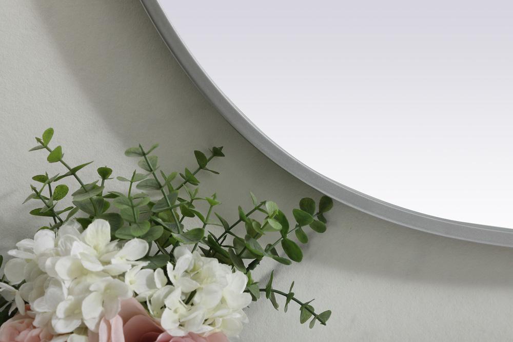 Elegant Furniture & Lighting - Brynn Metal Frame Oval Mirror 30x40 Inch in Silver - MR2B3040SIL veiw 6