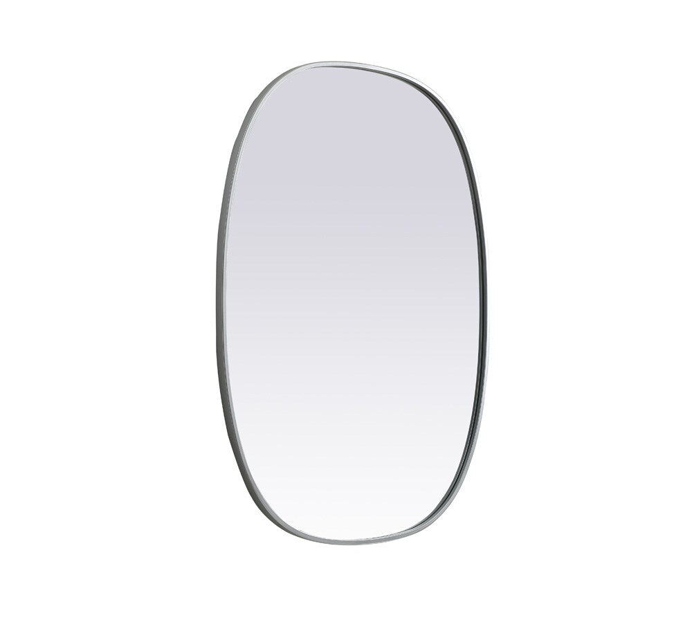 Elegant Furniture & Lighting - Brynn Metal Frame Oval Mirror 30x40 Inch in Silver - MR2B3040SIL veiw 8