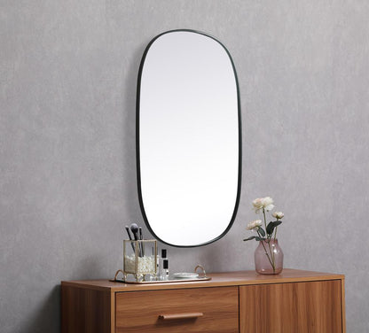 Elegant Furniture & Lighting - Brynn Metal Frame Oval Mirror 30x48 Inch in Black - MR2B3048BLK veiw 5
