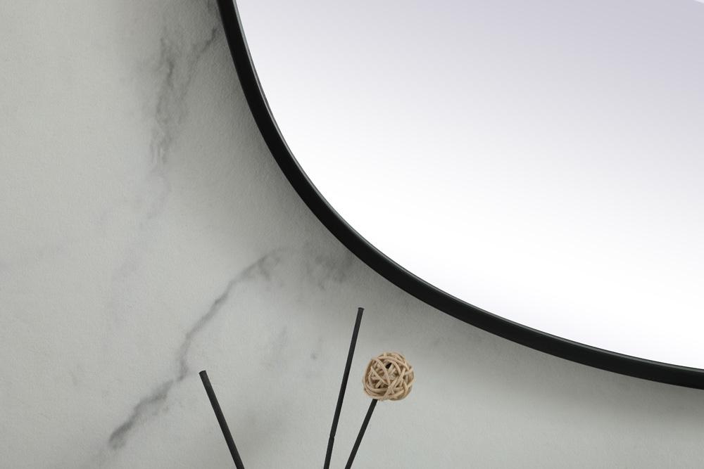 Elegant Furniture & Lighting - Brynn Metal Frame Oval Mirror 30x48 Inch in Black - MR2B3048BLK veiw 6